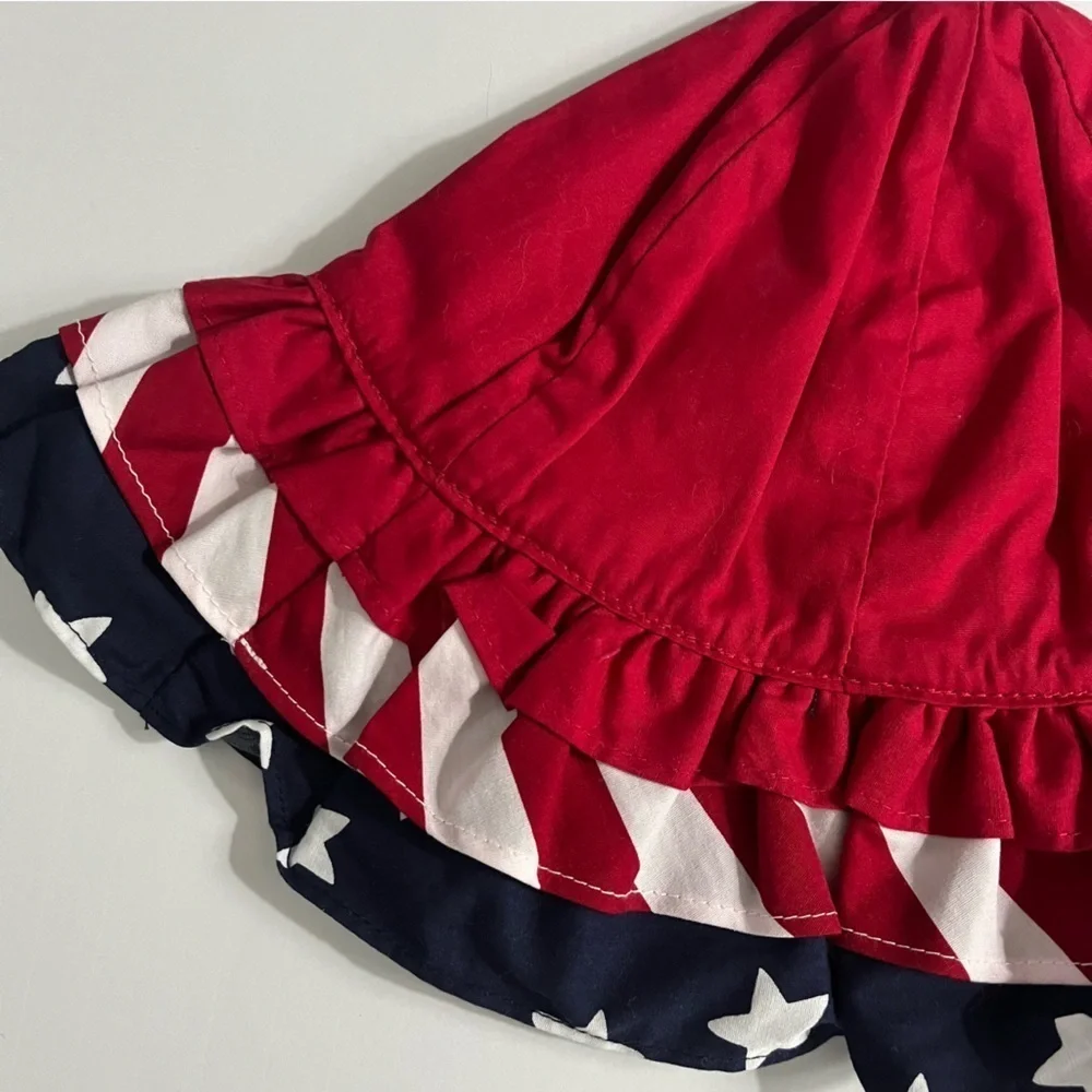 Gymboree • Patriotic Red White Blue Ruffle Hat
